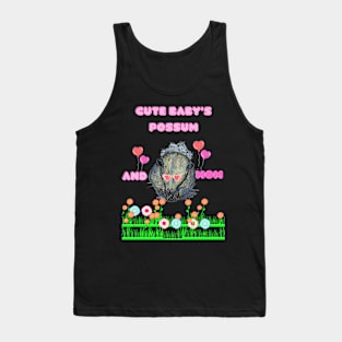 Cute baby possums with mom Tank Top